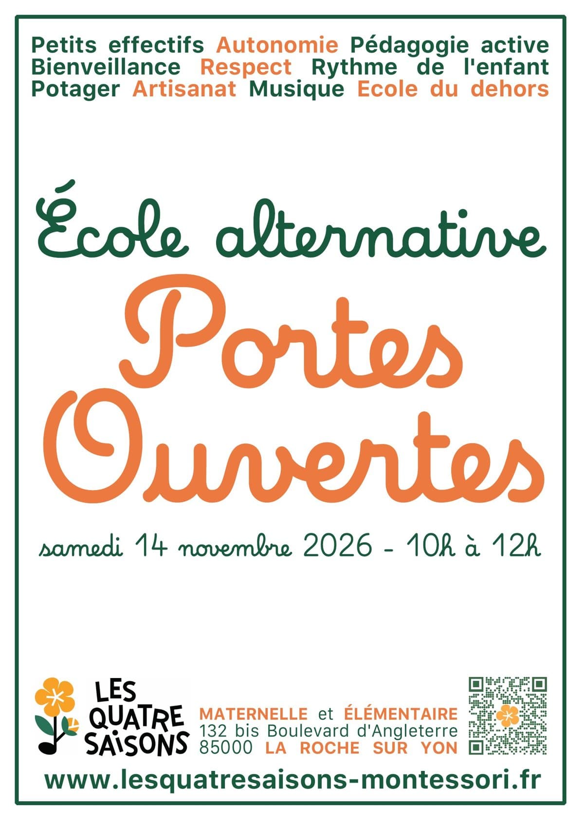 Affiche des portes ouvertes du samedi 14 novembre 2026